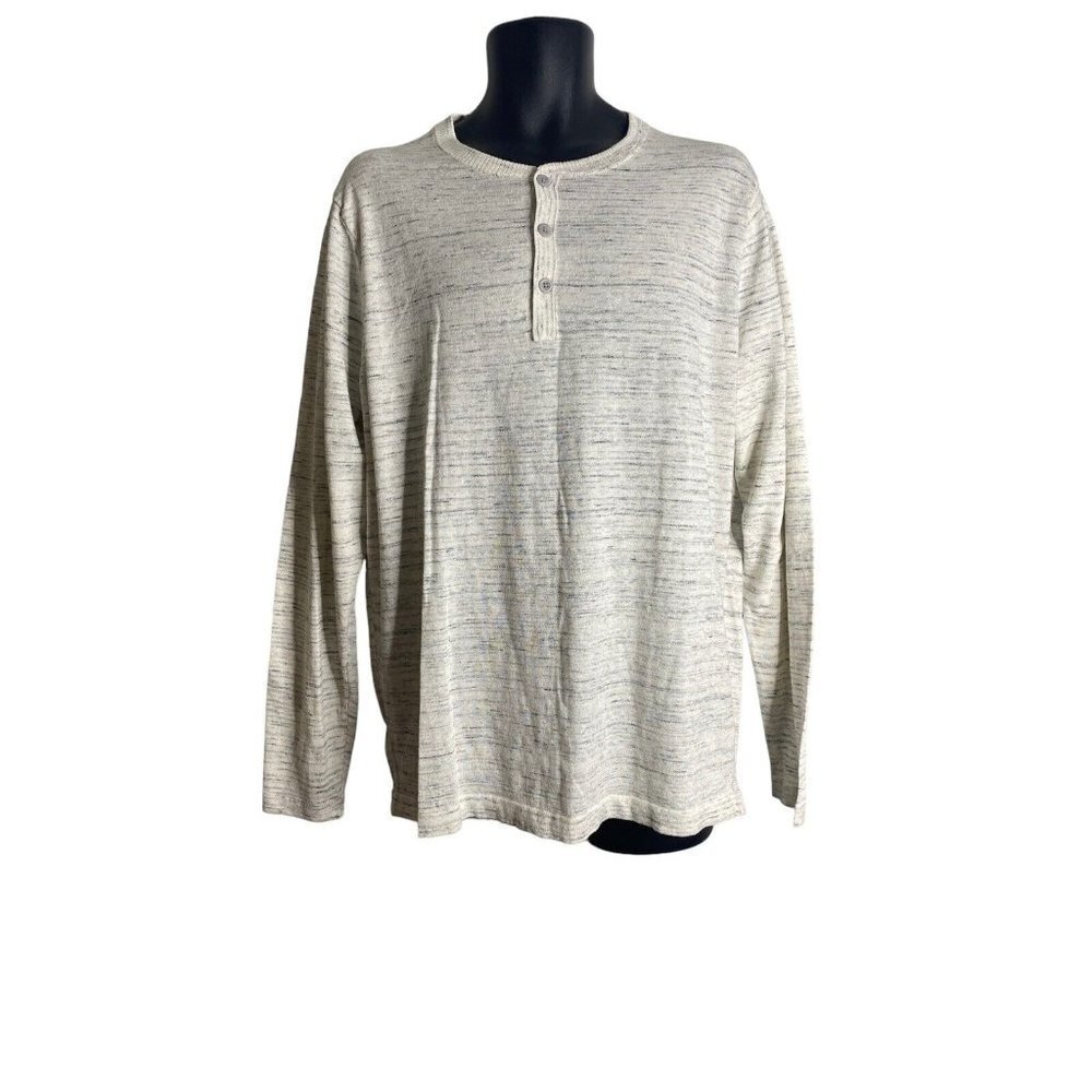 Nordstrom Mens Cotton Blend Pullover Henley Style Long Sleeve Sweater Size Large